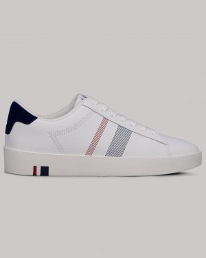 Ben Sherman Boxwell Sneakers Weiß Navy Rot | 52610EMDU