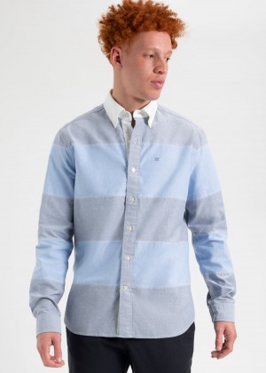 Ben Sherman Brighton Oxford Garment Dye Rugby Hemd Blau | 82546JDGR