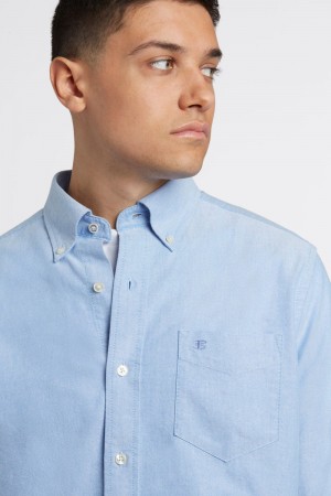 Ben Sherman Brighton Oxford Organic Hemd Blau | 92563PUBY