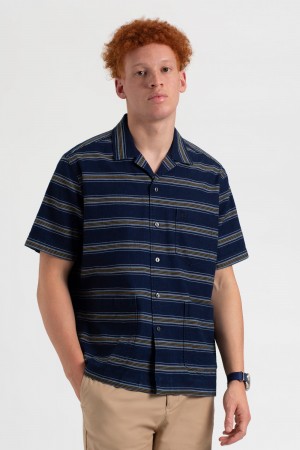 Ben Sherman Dalston Blues Lightweight Stripe Hemd Indigo | 43829ERBG