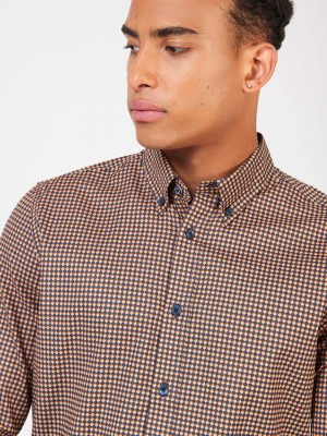 Ben Sherman Signature Chevron Hemd Orange | 25876TEMH