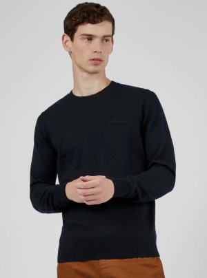 Ben Sherman Signature Crewneck Strickwaren Schwarz | 95721UAVG