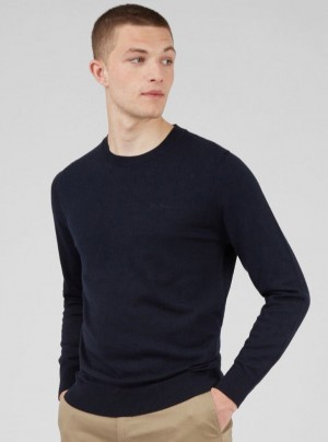 Ben Sherman Signature Crewneck Strickwaren Navy | 06175PTCE