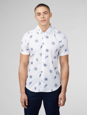 Ben Sherman Signature Floral Hemd Weiß | 15960WFAB