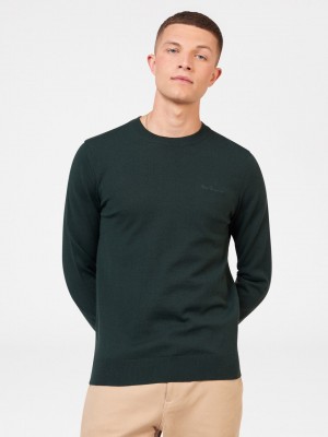 Ben Sherman Signature Merino Crewneck Strickwaren Dunkelgrün | 49637POWH