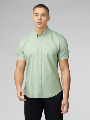 Ben Sherman Signature Short Sleeve Oxford Hemd Grün | 06731OUEM