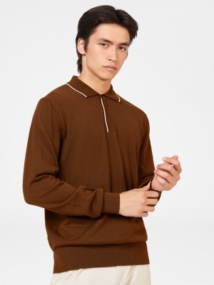 Ben Sherman Tipped Merino Pullover Mit Rollkragen Braun | 17238XMOF