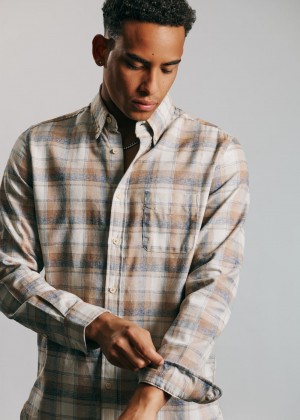 Ben Sherman Twisted Yarn Check Hemd Braun | 01956NHTM