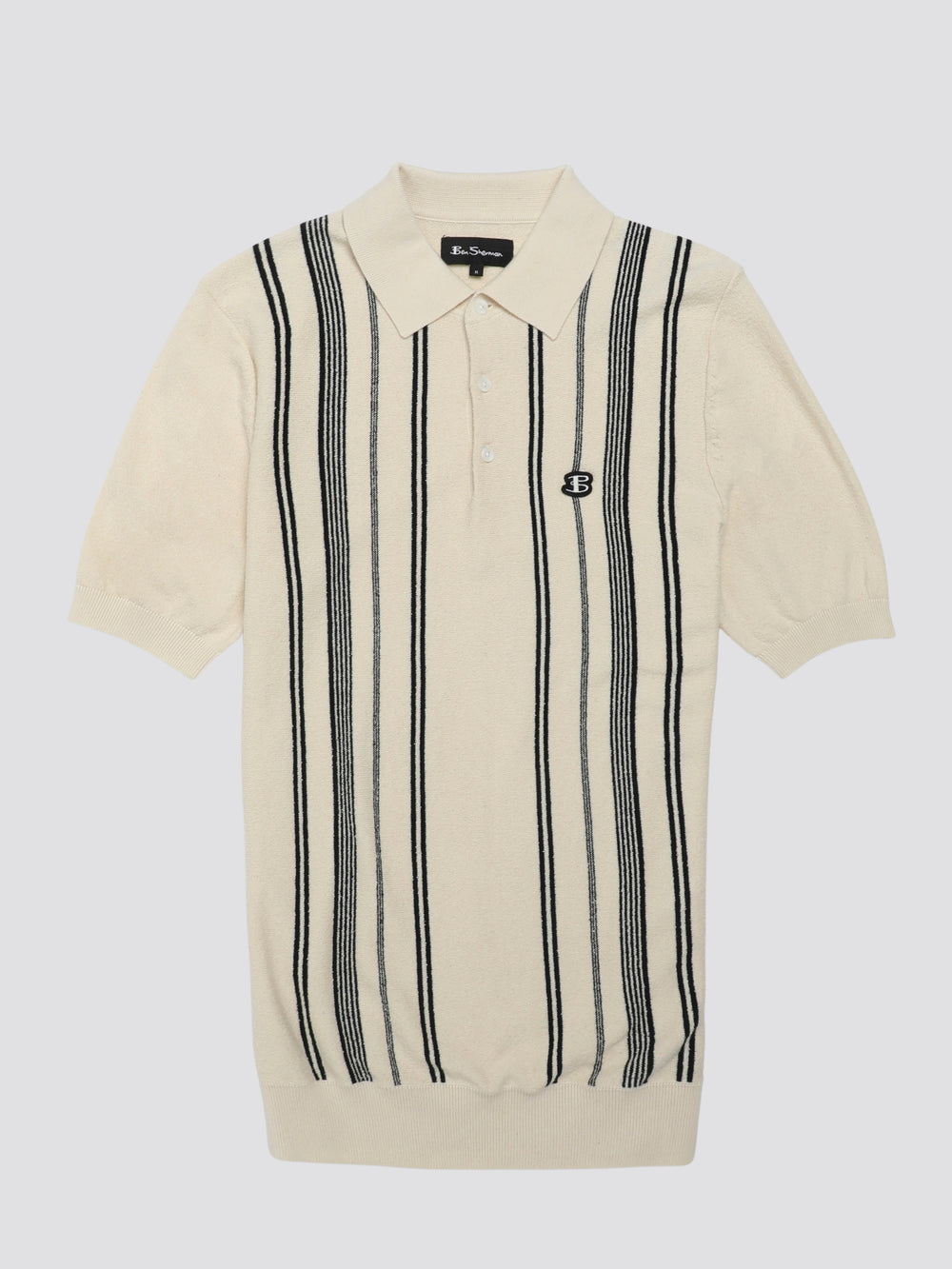 Ben Sherman B by Ben Sherman Crinkle Cotton Stripe Polo Strickwaren Weiß | 91874ZFUR