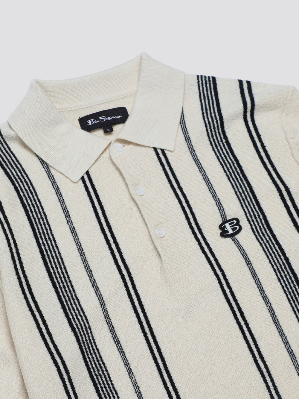 Ben Sherman B by Ben Sherman Crinkle Cotton Stripe Polo Strickwaren Weiß | 91874ZFUR