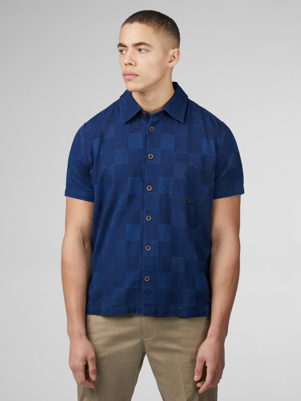 Ben Sherman B by Ben Sherman Indigo Check Hemd Navy | 38217ENKO