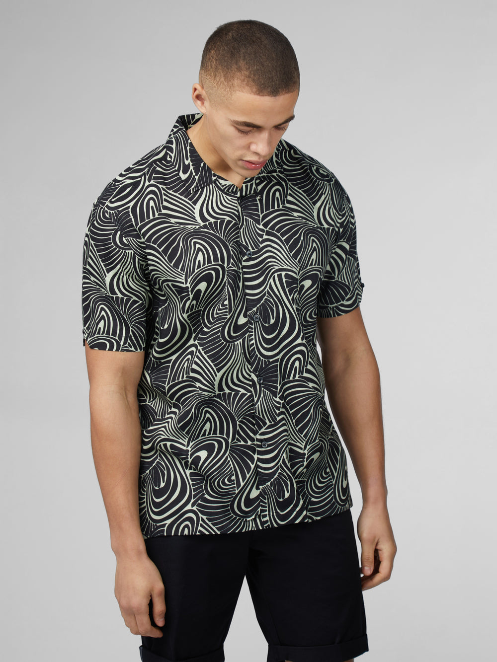 Ben Sherman B by Ben Sherman Psychedelic Swirl Print Hemd Mintfarben | 61320BECJ