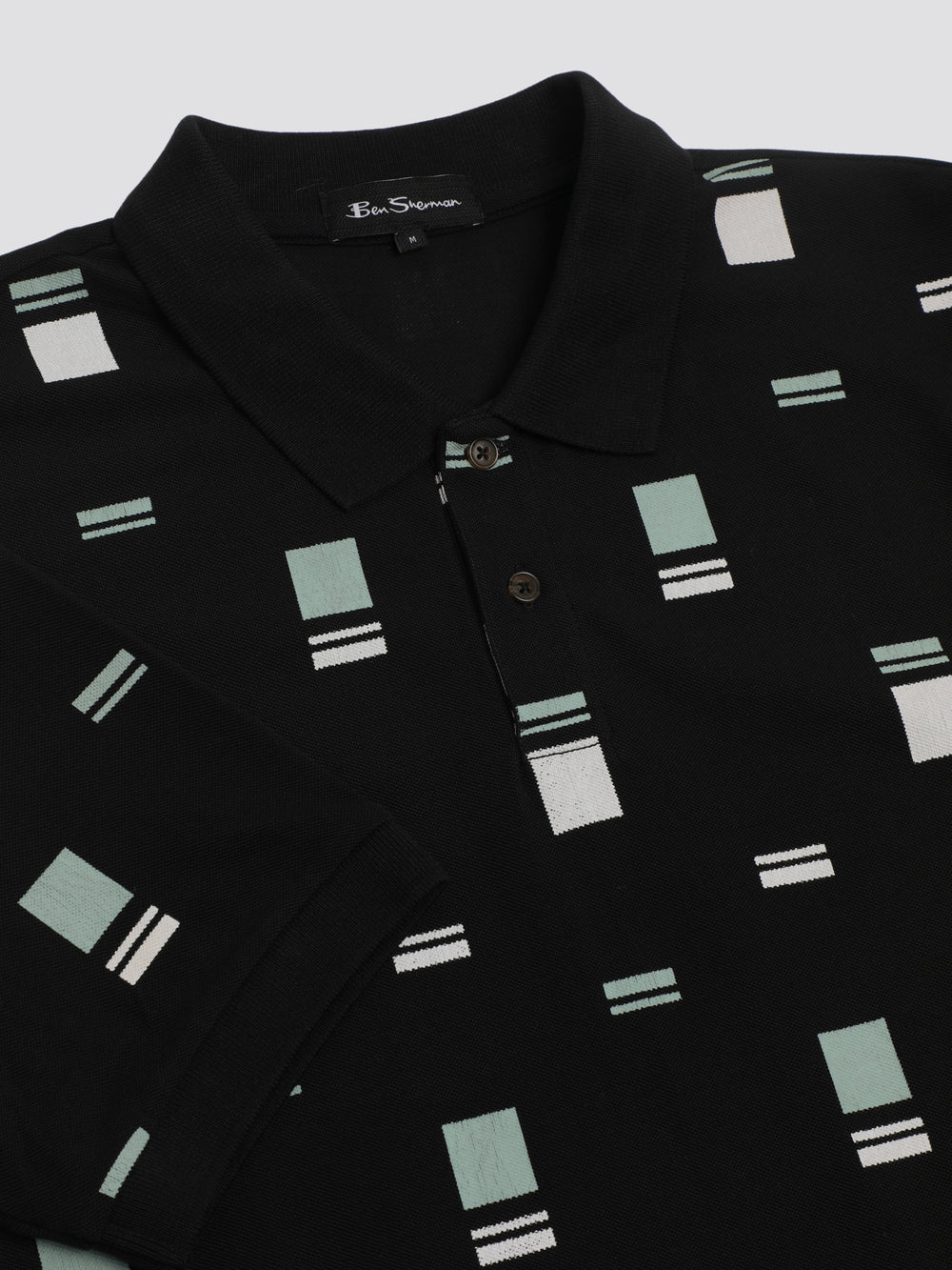 Ben Sherman B by Ben Sherman Scatter Chequerboard Mod Stripe Polo Shirts Schwarz | 51273GINS