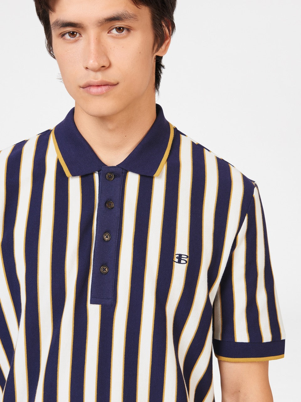 Ben Sherman B by Ben Sherman Vertical Stripe Polo Shirts Lila | 42167ZPJV