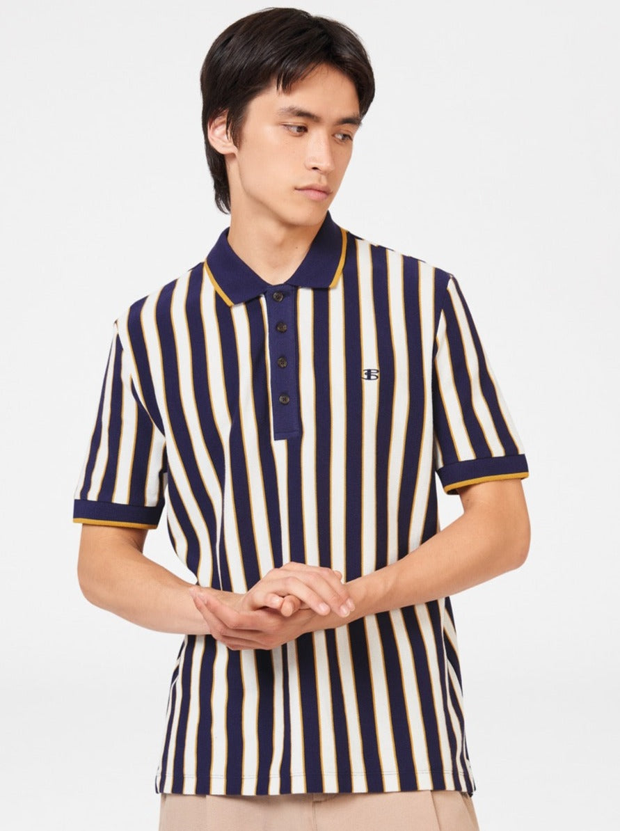 Ben Sherman B by Ben Sherman Vertical Stripe Polo Shirts Lila | 42167ZPJV