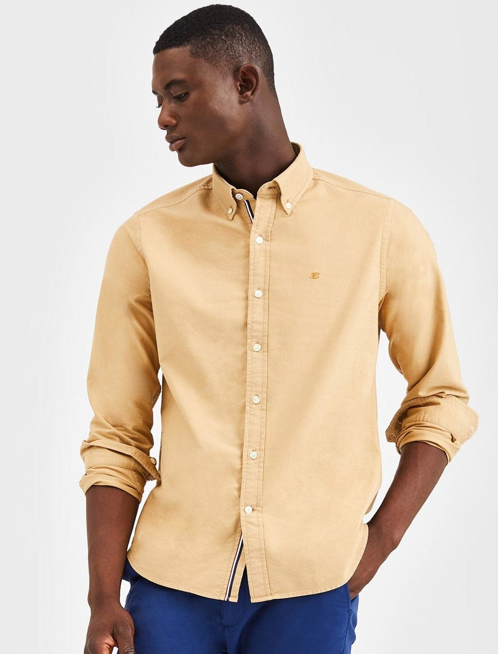 Ben Sherman Beatnik Oxford Garment Dye Hemd Khaki | 90731MYLZ