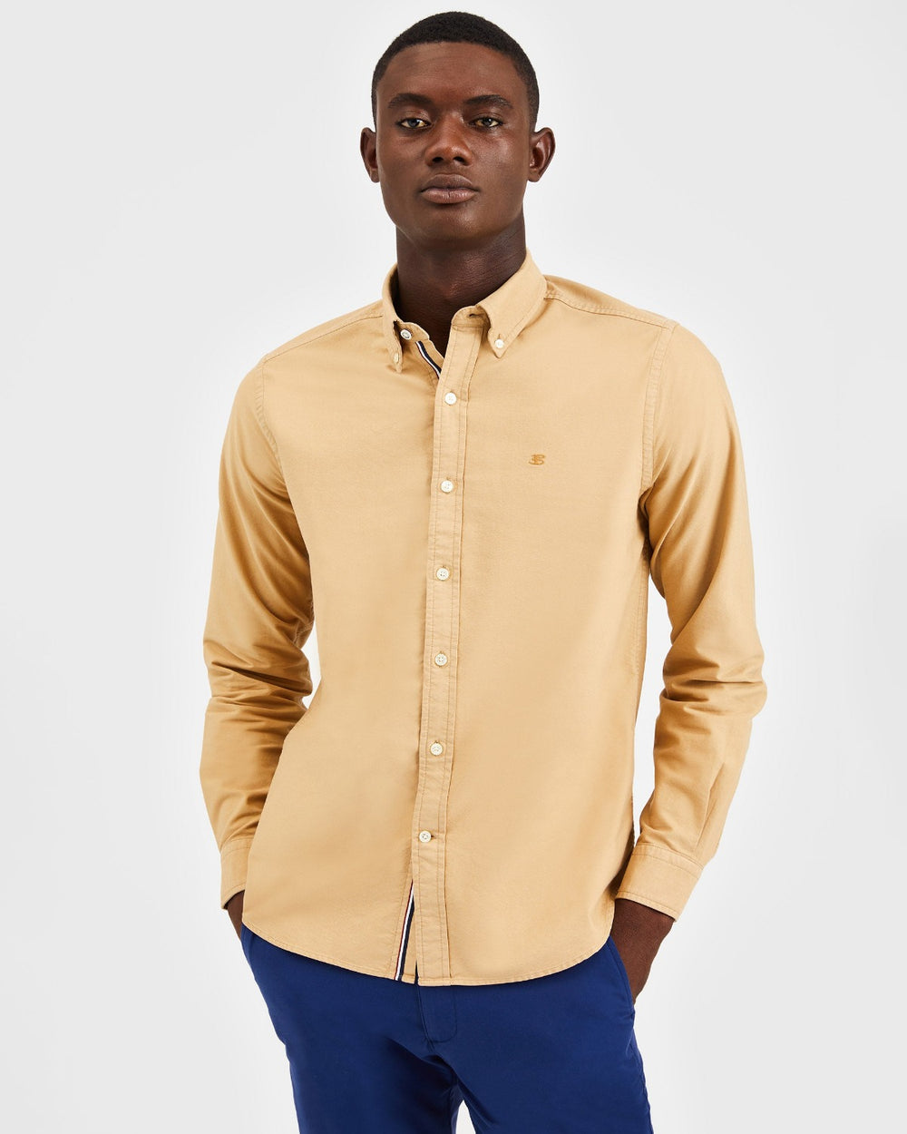 Ben Sherman Beatnik Oxford Garment Dye Hemd Khaki | 90731MYLZ