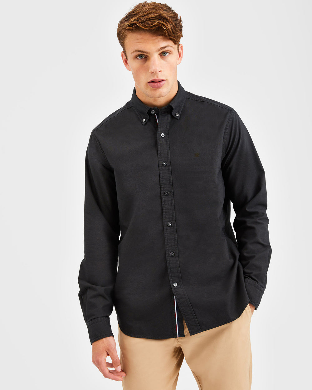 Ben Sherman Beatnik Oxford Garment Dye Hemd Schwarz | 17820FUMT