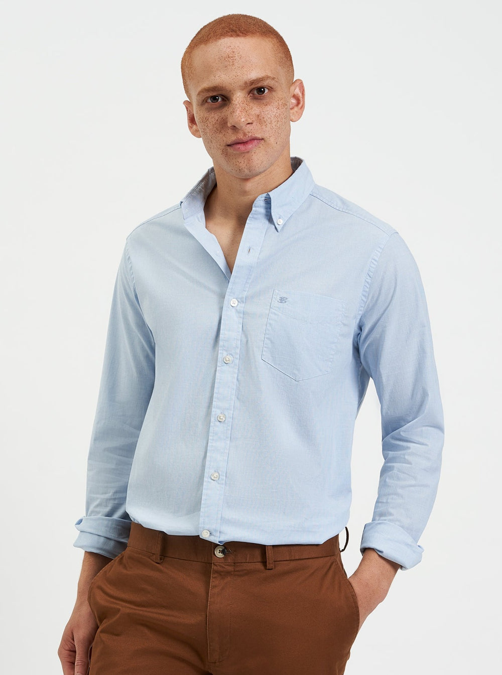 Ben Sherman Beatnik Wash Long-Sleeve Hemd Blau | 31968KOXW