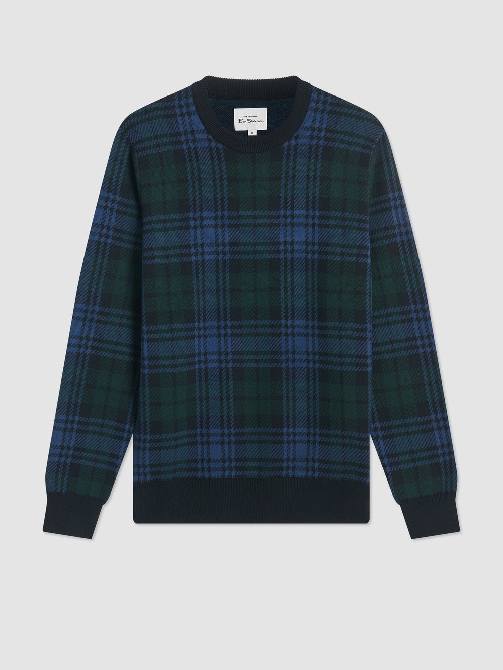 Ben Sherman Blackwatch Check Crewneck Strickwaren Schwarz | 72891XFUQ