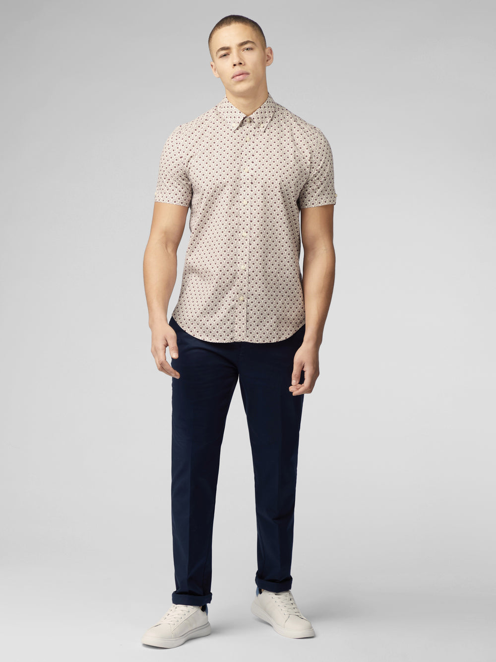 Ben Sherman Block Geo Hemd Dunkelrot | 63054IHVS