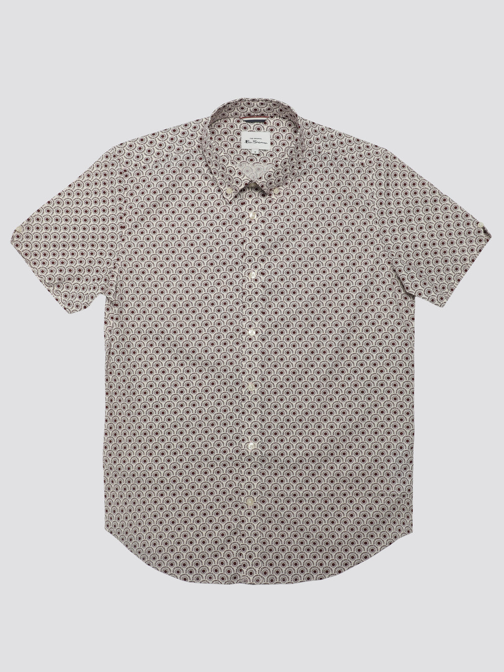 Ben Sherman Block Geo Hemd Dunkelrot | 63054IHVS