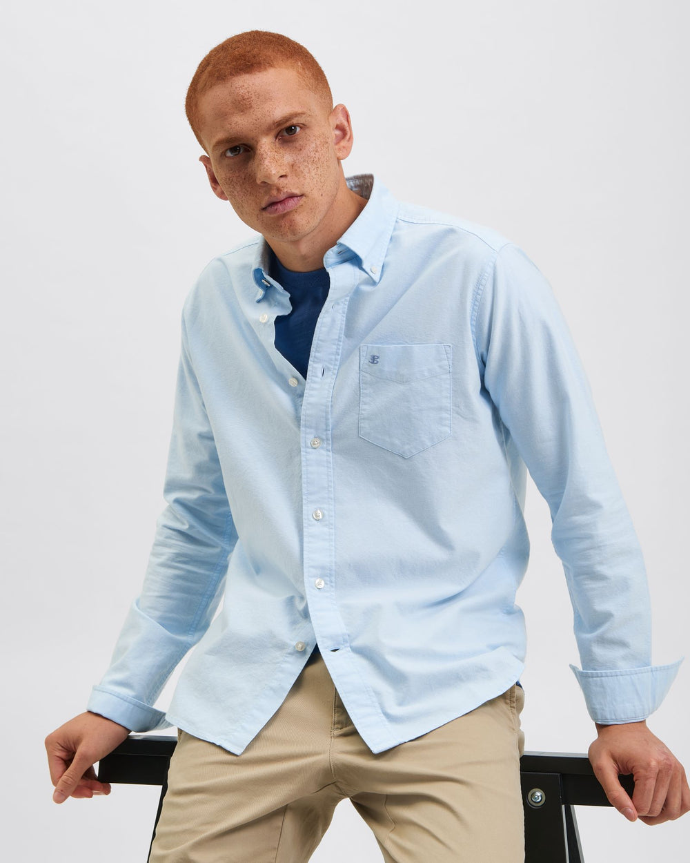 Ben Sherman Brighton Oxford Organic Hemd Blau | 07196ANEB