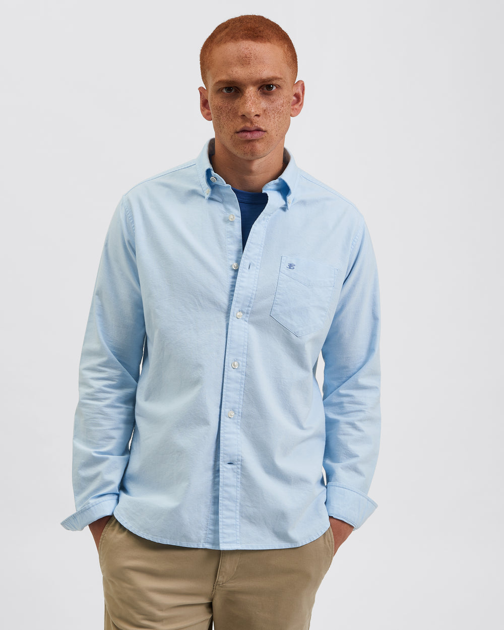 Ben Sherman Brighton Oxford Organic Hemd Blau | 07196ANEB