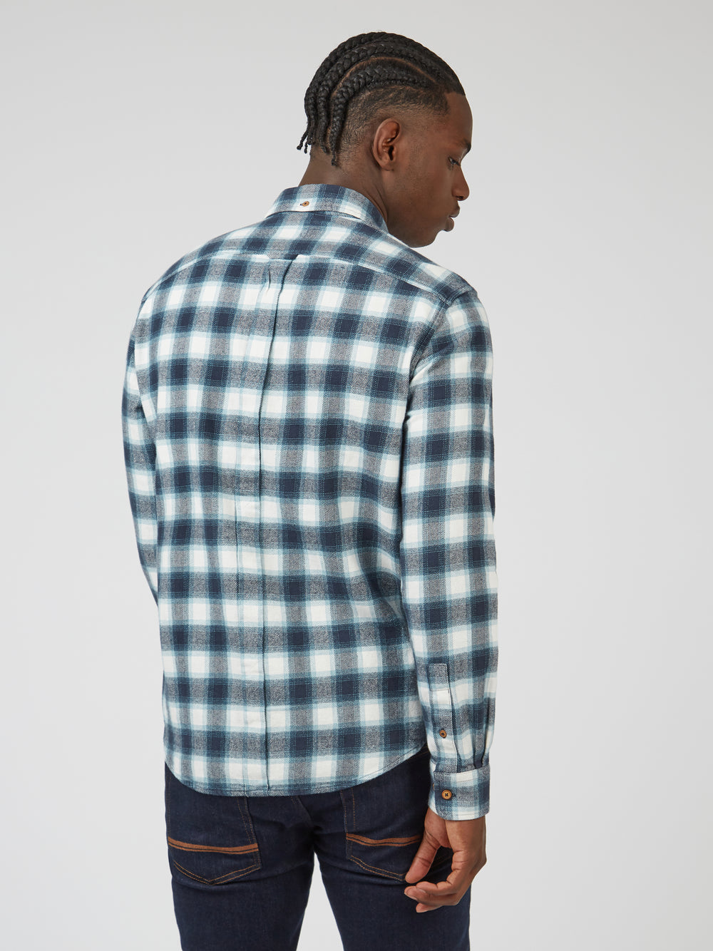 Ben Sherman Brushed Ombre Check Flannel Hemd Grün | 69504CDKY