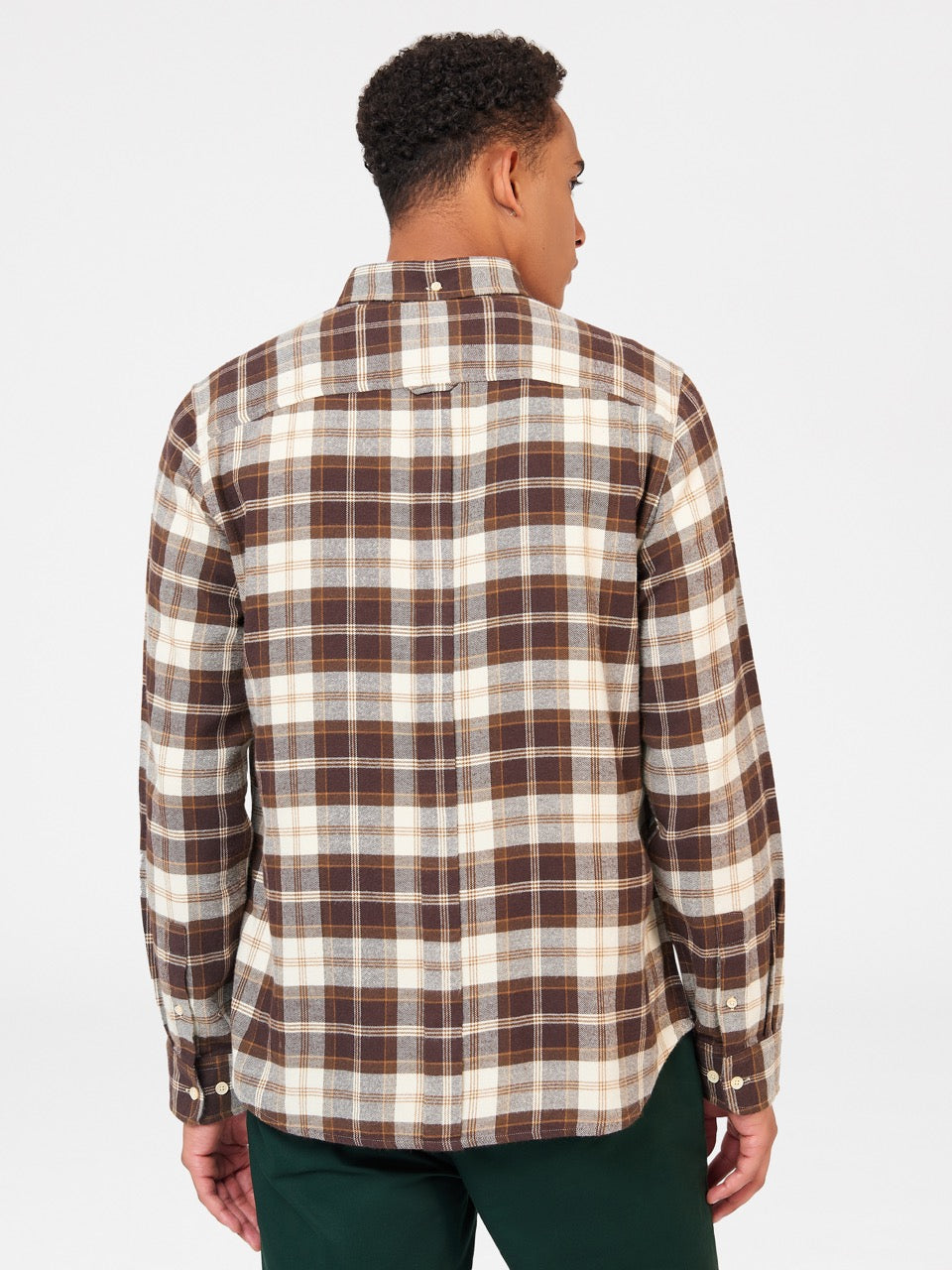 Ben Sherman Brushed Plain Check Hemd Schokolade | 24637LYJC