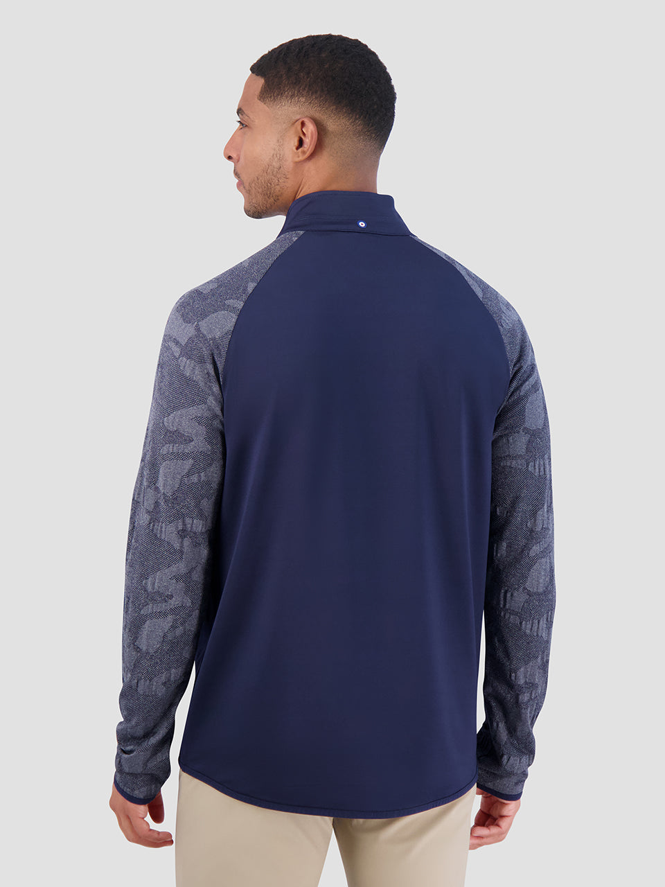 Ben Sherman Camo Jacq. Sleeve Quarter Zip Jacken Navy | 39584PQCG