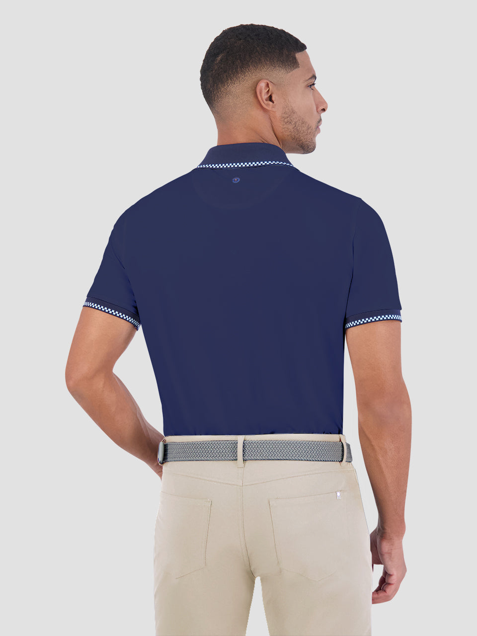 Ben Sherman Checker Rib Air Pique Sports Fit Polo Shirts Navy | 71586ZBKQ