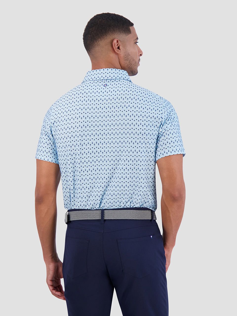 Ben Sherman Chequerboard Geo Polo Shirts Blau | 20459QZNU