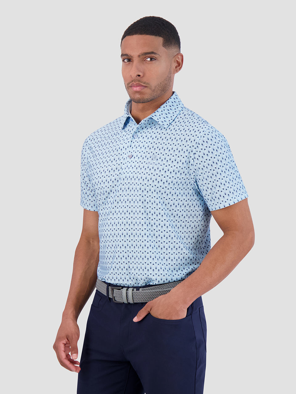 Ben Sherman Chequerboard Geo Polo Shirts Blau | 20459QZNU