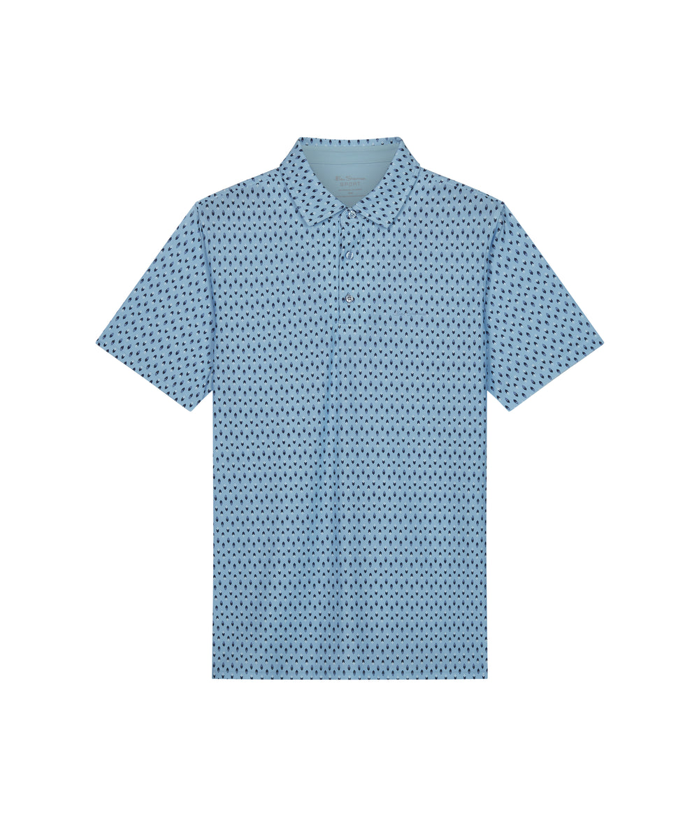 Ben Sherman Chequerboard Geo Polo Shirts Blau | 20459QZNU