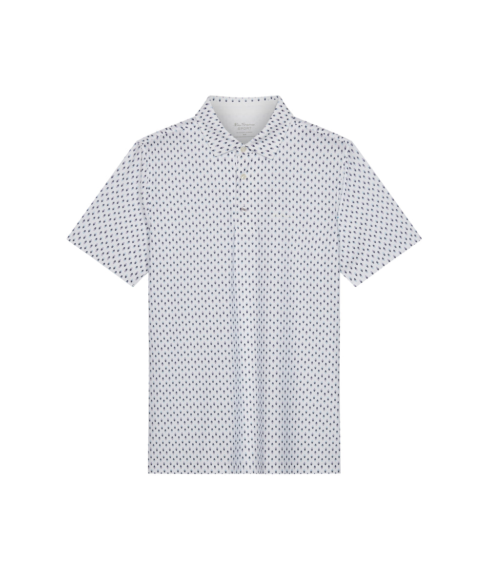 Ben Sherman Chequerboard Geo Polo Shirts Weiß | 32958JHQP