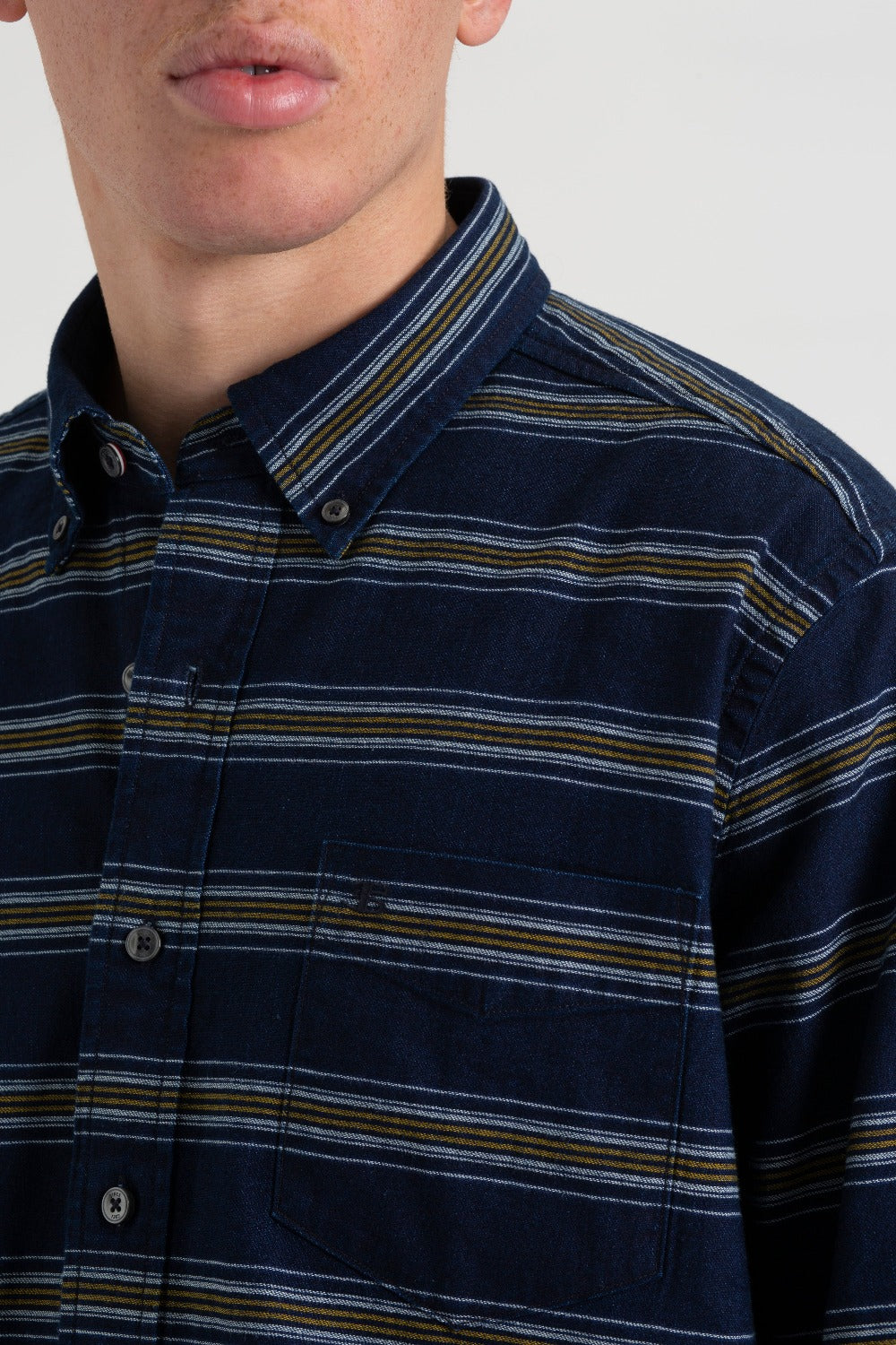 Ben Sherman Dalston Blues Long Sleeve Indigo Stripe Hemd Indigo | 21805LQWR