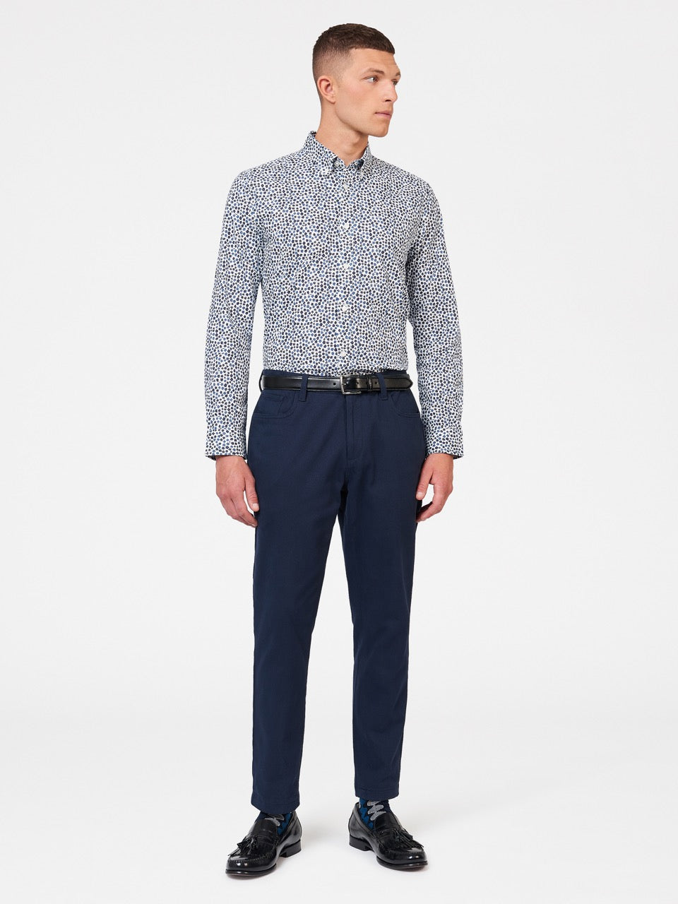 Ben Sherman Ditsy Floral Print Long Sleeve Hemd Weiß | 21953SLQC