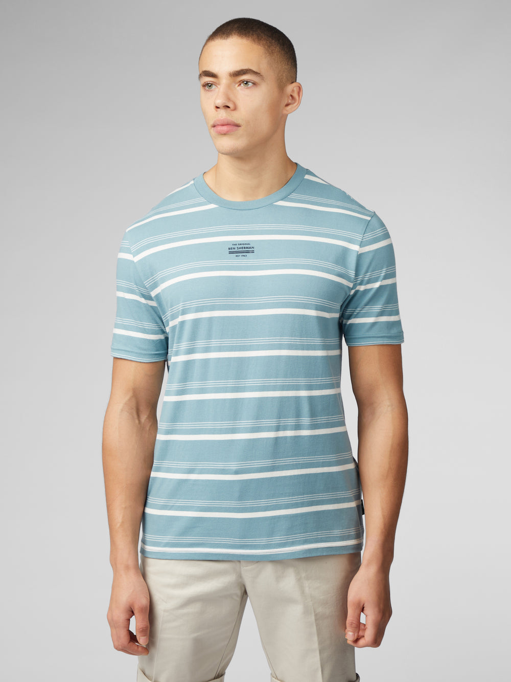 Ben Sherman Fine Stripe T-Shirt Blau | 23195AOSC