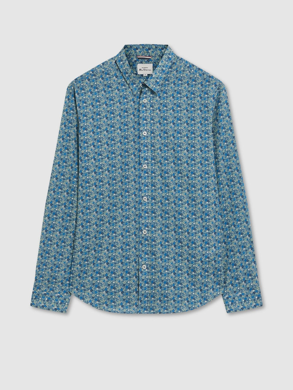 Ben Sherman Floral Print Long-Sleeve Hemd Blau Grau | 75801VSRL