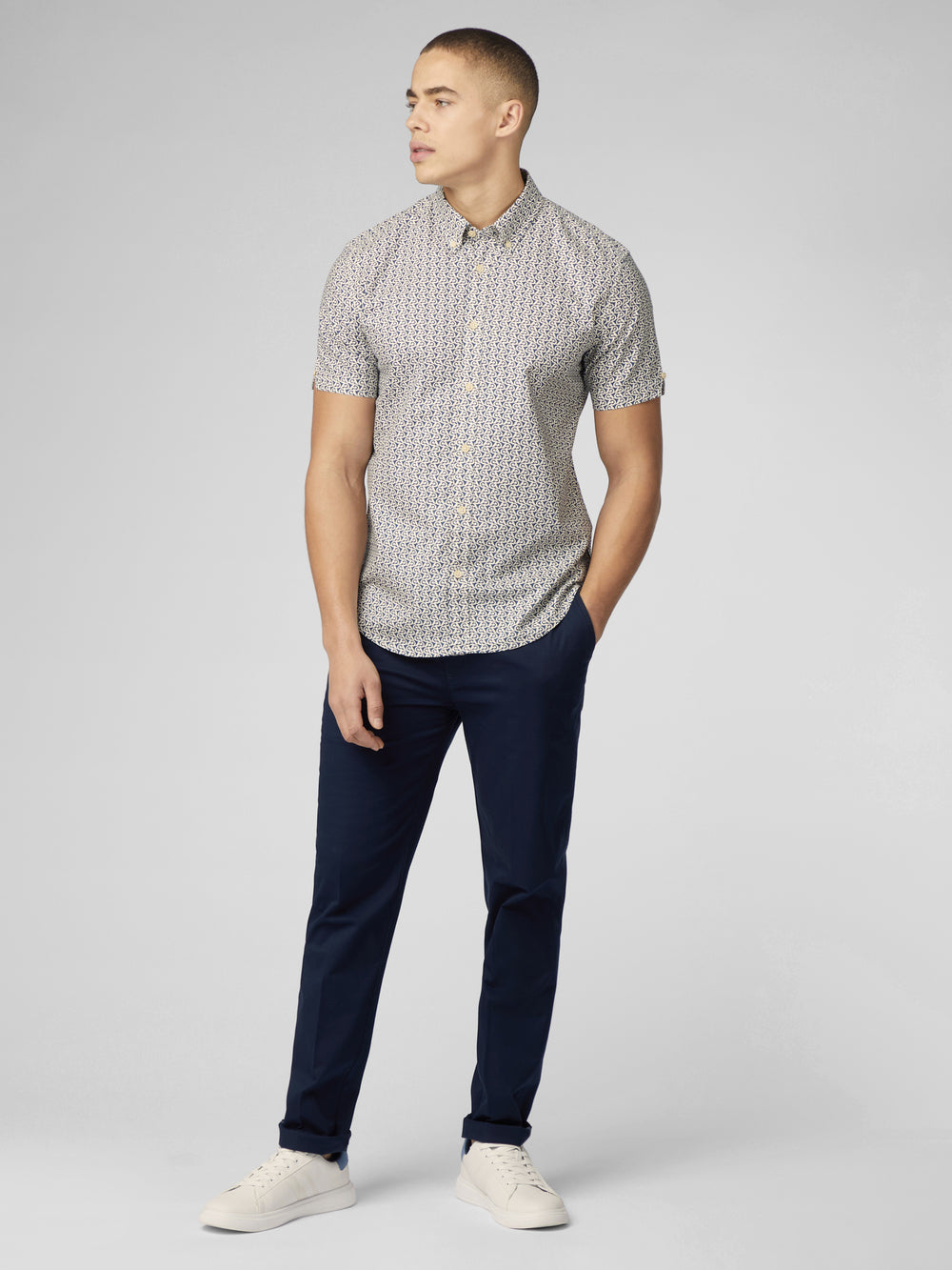 Ben Sherman Geo Wave Denim Hemd Blau | 91460KUWJ