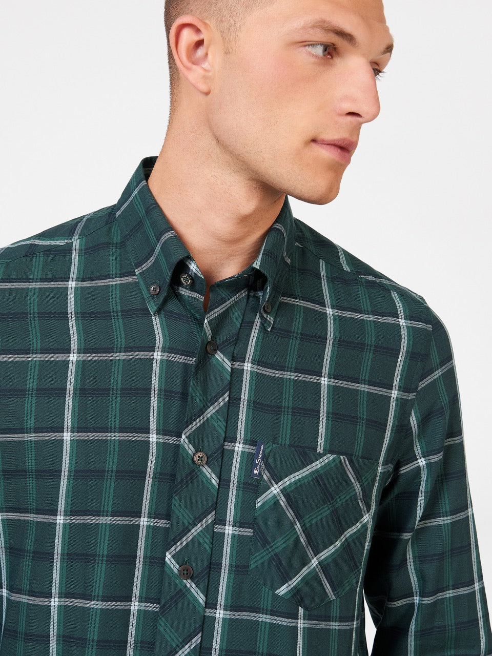 Ben Sherman Grid Check Hemd Grün | 79526XOUE