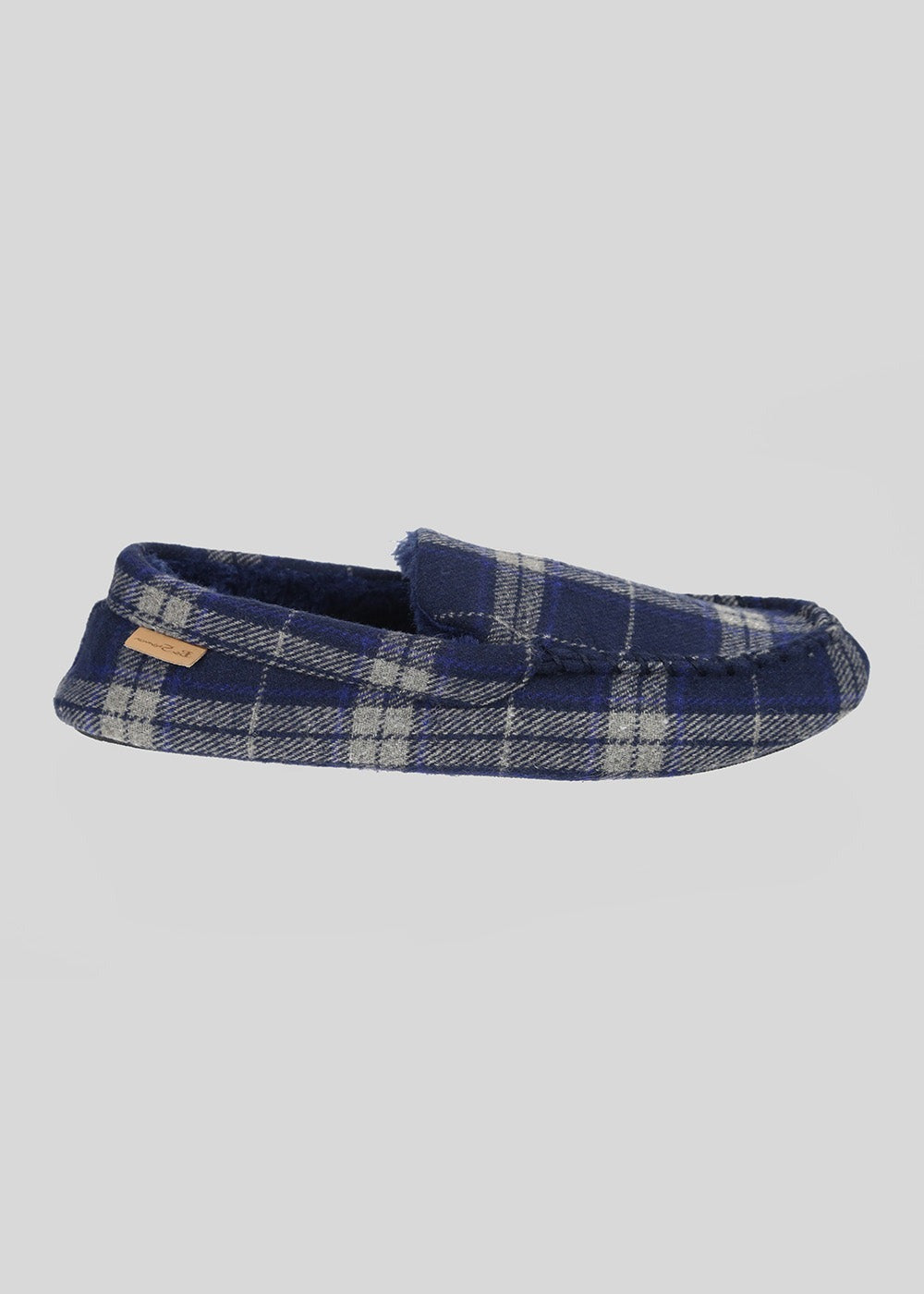 Ben Sherman Gritti Palace Check Moccasin Slipper Navy | 17435NXQJ