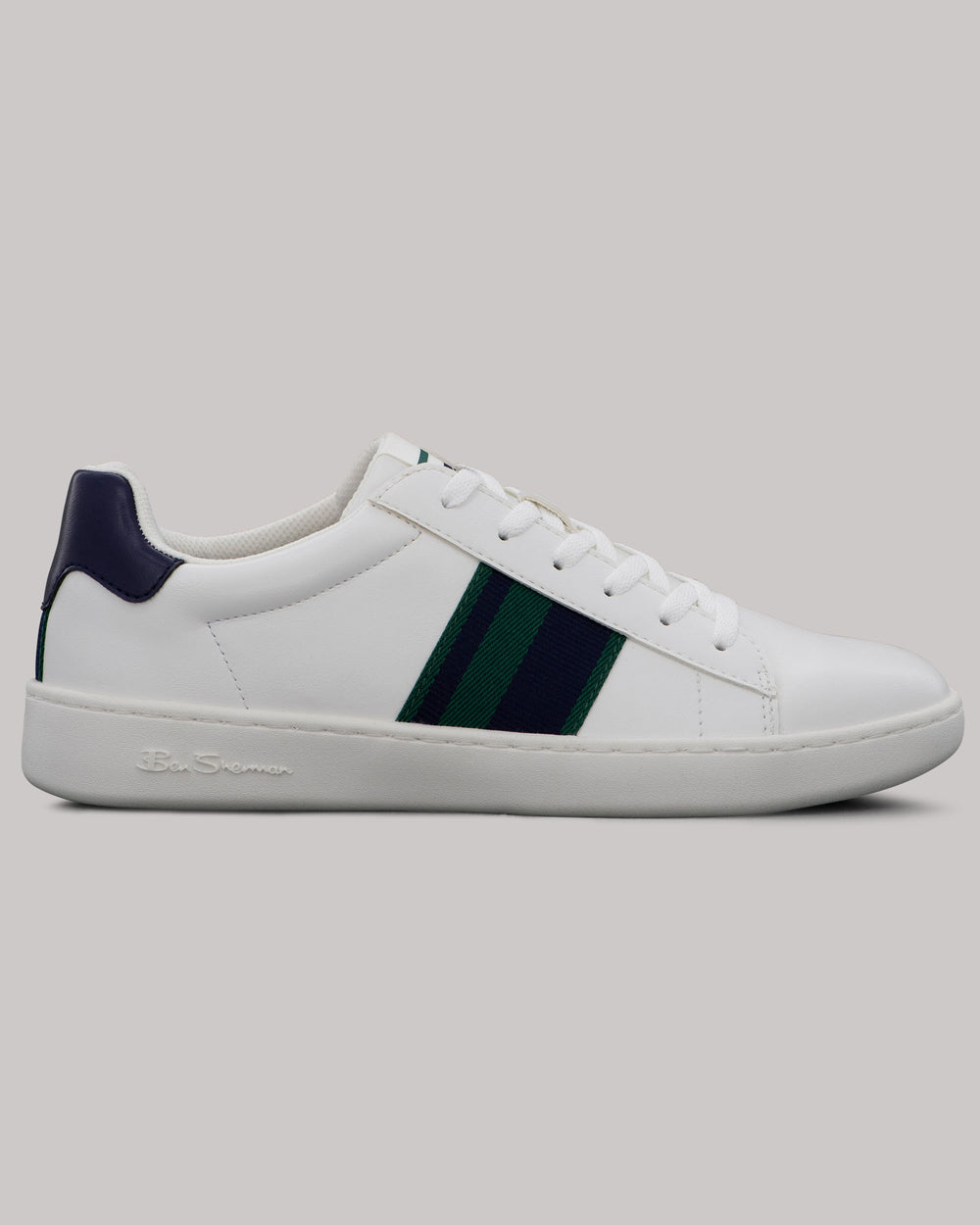 Ben Sherman Hampton Stripe Sneakers Weiß Navy Grün | 15382IYMA