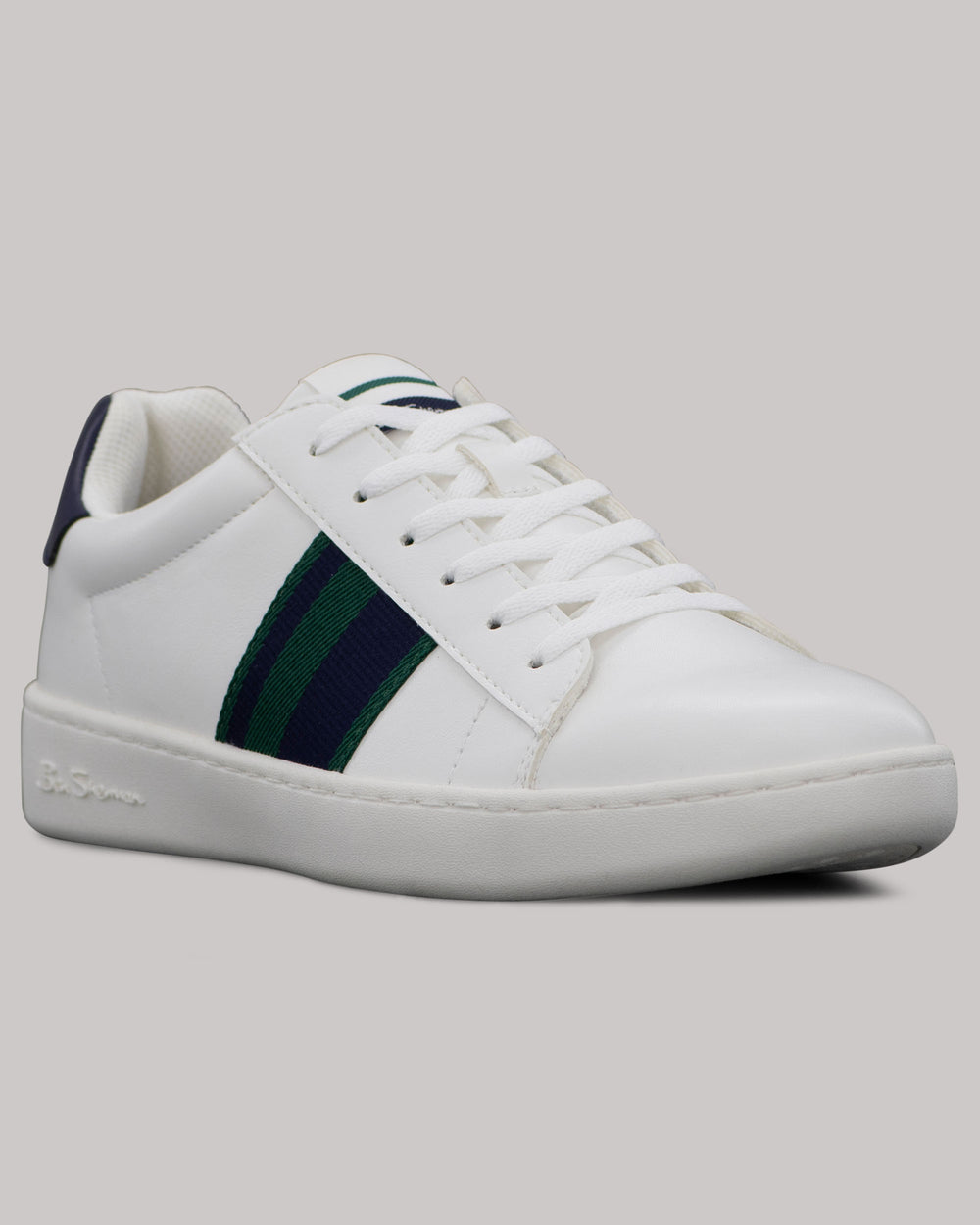 Ben Sherman Hampton Stripe Sneakers Weiß Navy Grün | 15382IYMA