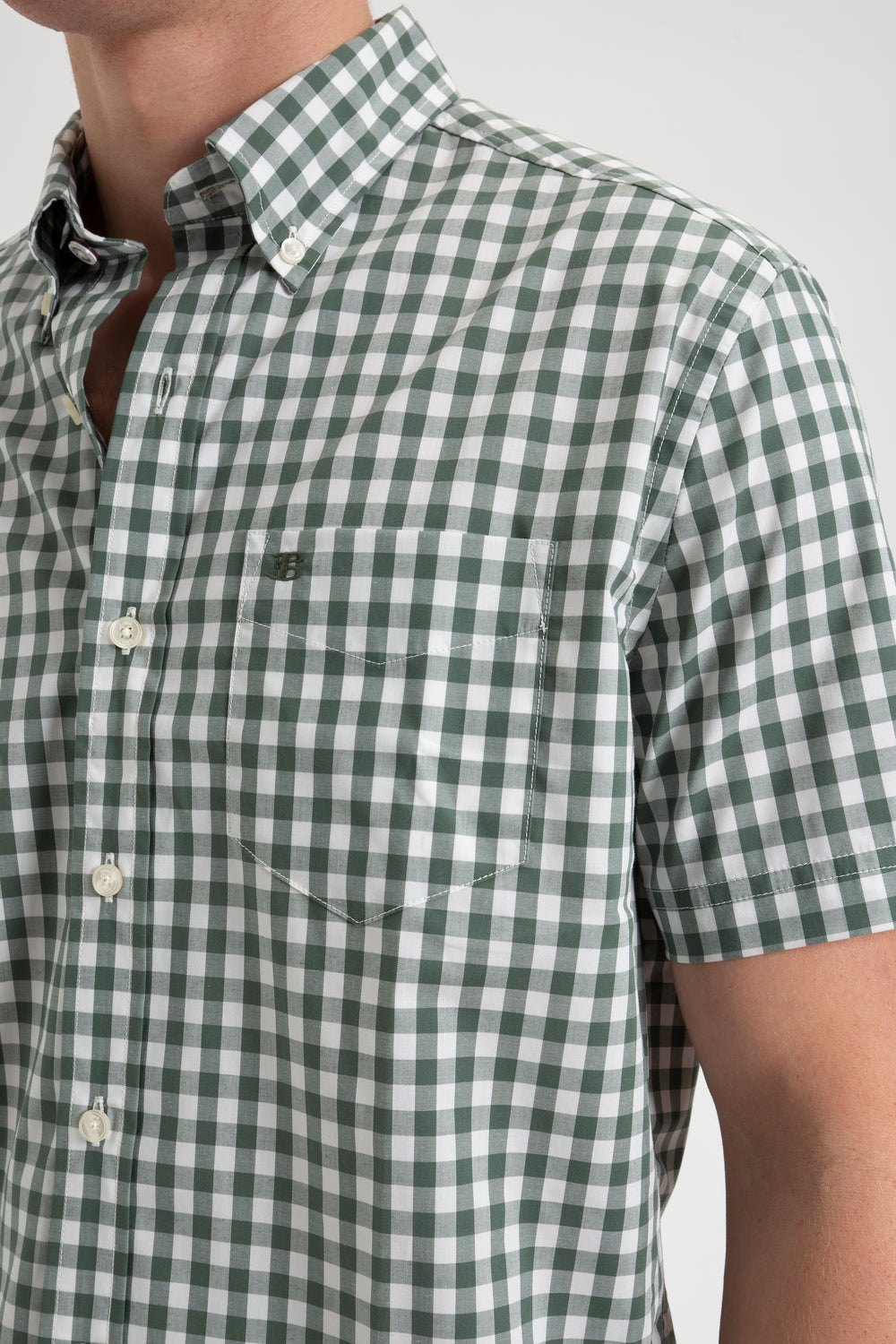 Ben Sherman House Poplin Gingham Hemd Olivgrün | 69843JVOQ