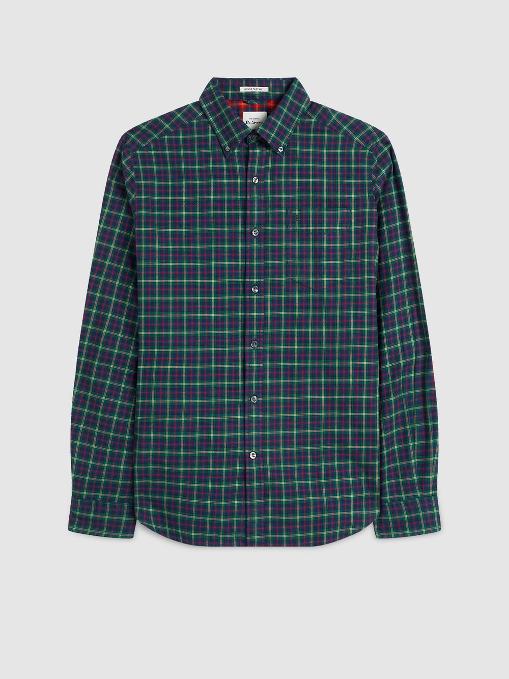 Ben Sherman House Tartan Twill Hemd Grün | 74523TACW