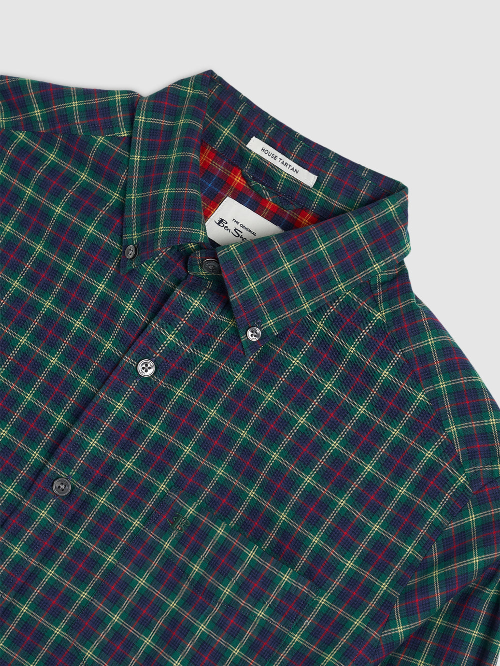 Ben Sherman House Tartan Twill Hemd Grün | 74523TACW