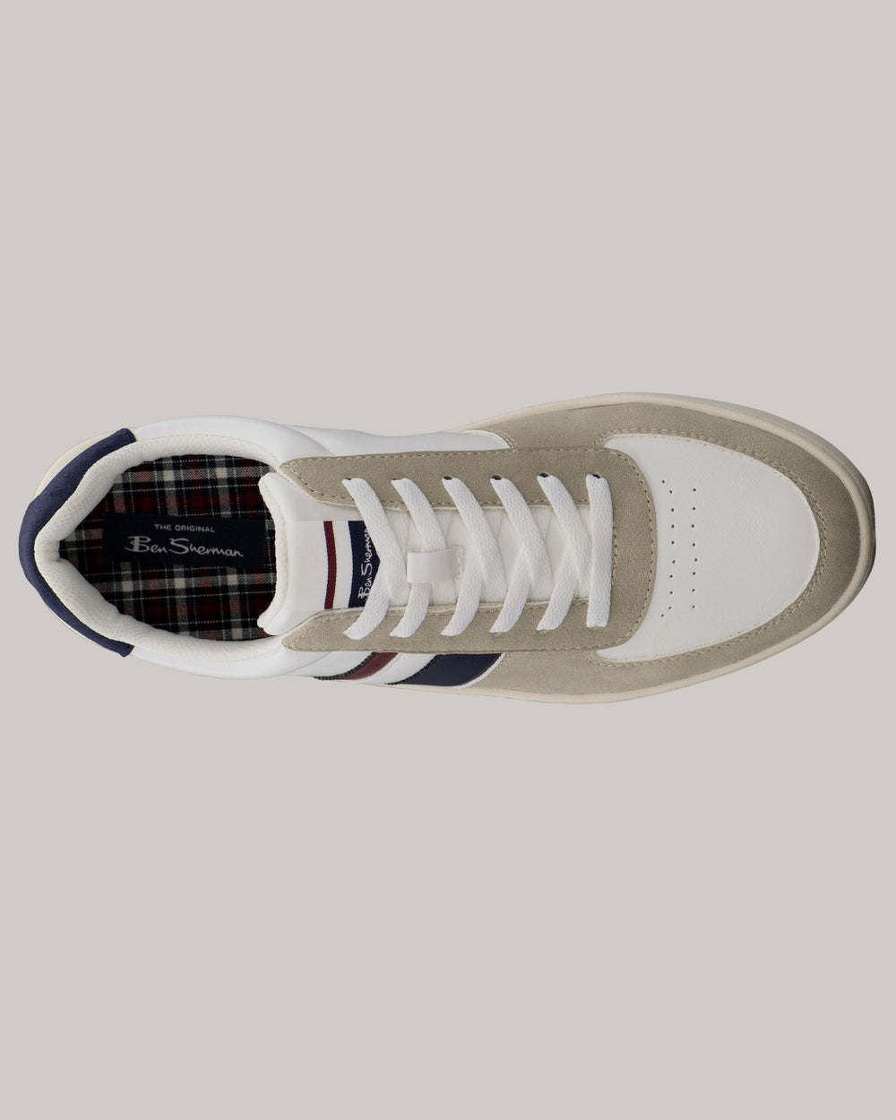 Ben Sherman Hyde Navy Stripe Sneakers Weiß | 58401SBOJ