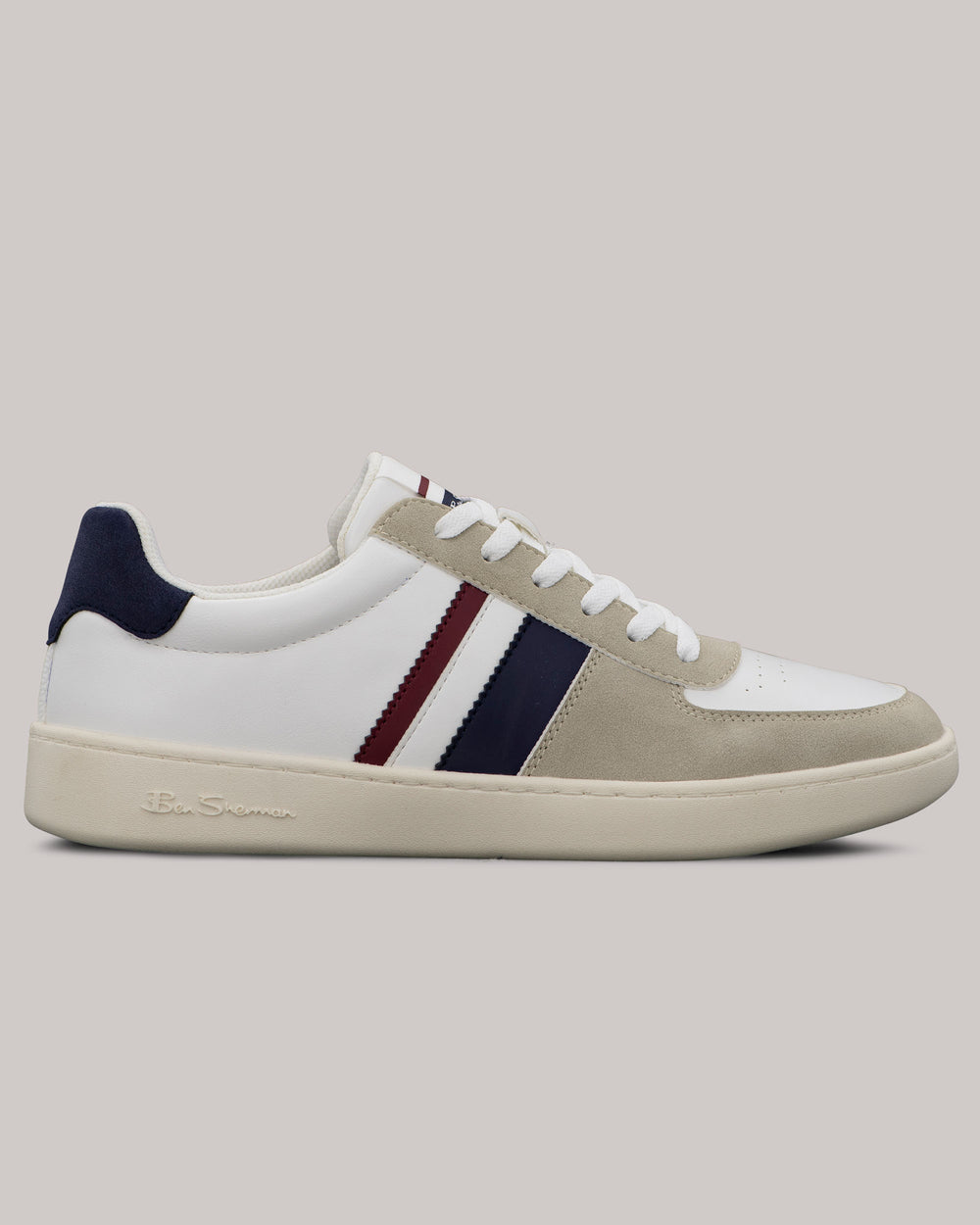 Ben Sherman Hyde Navy Stripe Sneakers Weiß | 58401SBOJ